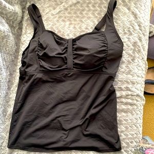 Lands End Black Tankini top with underwire. Size 10DDD